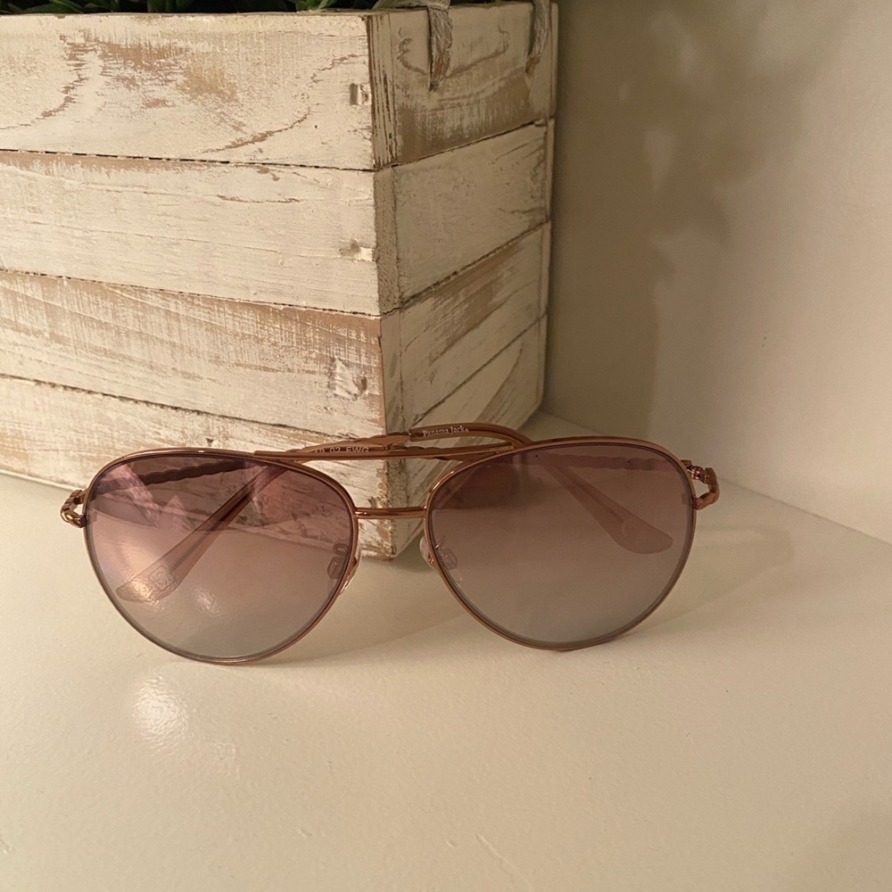Panama Jack Women's Sunglasses Rose Gold Mirror Metal PILOT Aviators